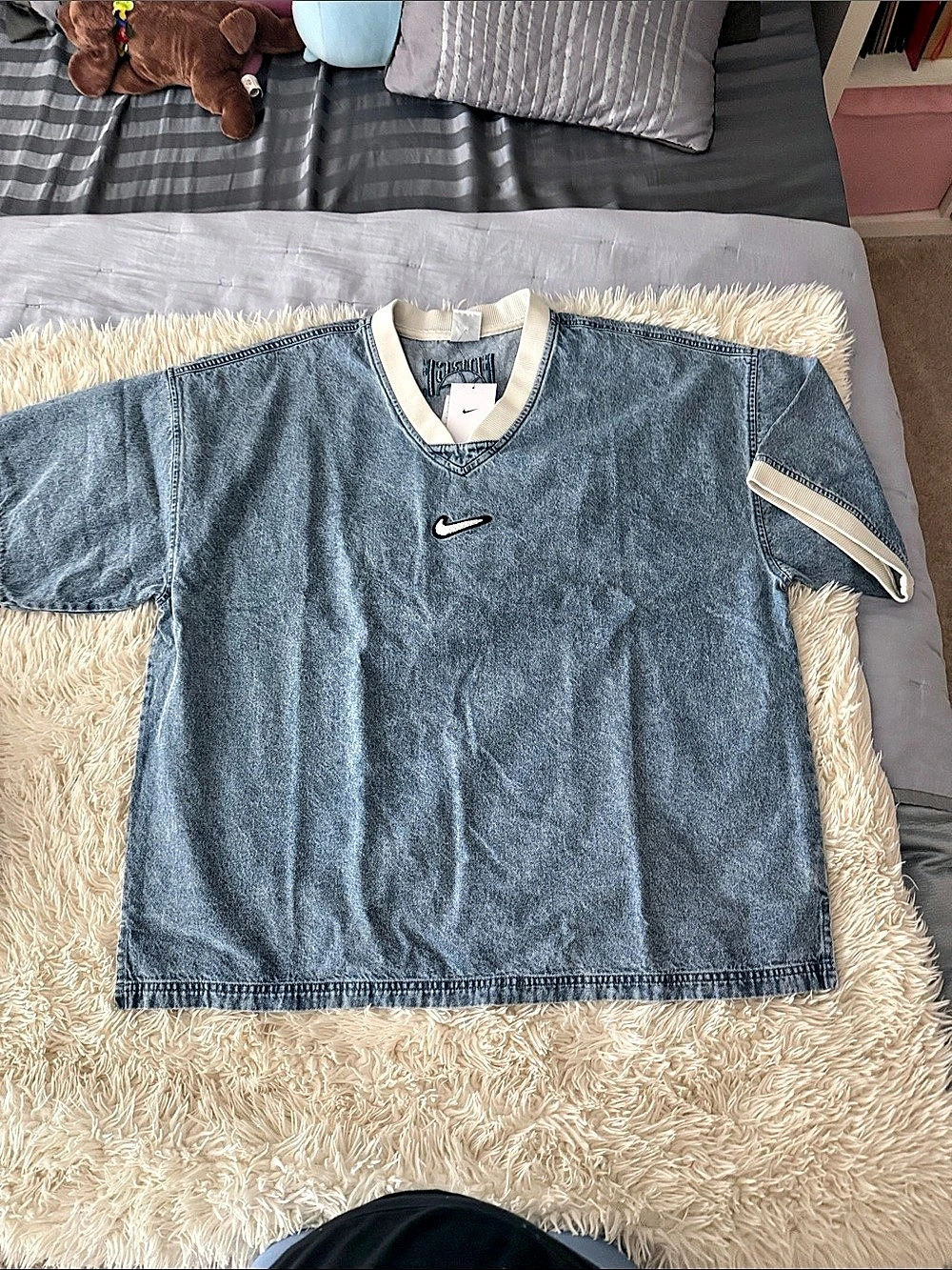 Nike Force Denim-Style Jersey Blue & Cream XL